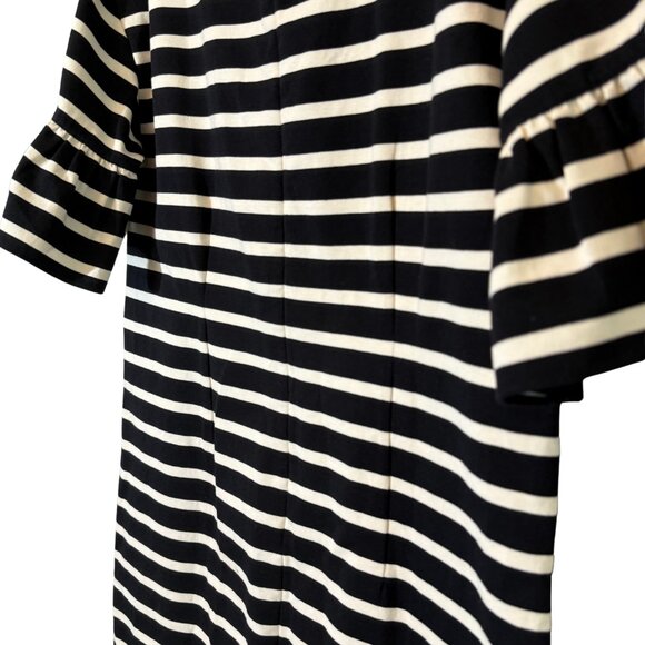 J. Crew Black n White Striped Short Sleeve Dress - Size Medium - Picture 8 of 8
